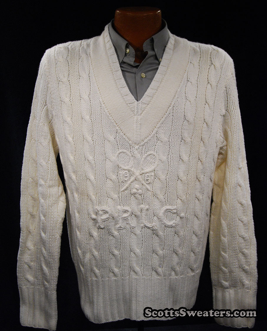 Men's Cashmere V-neck Pullover Tennis Sweater by Polo Ralph Lauren