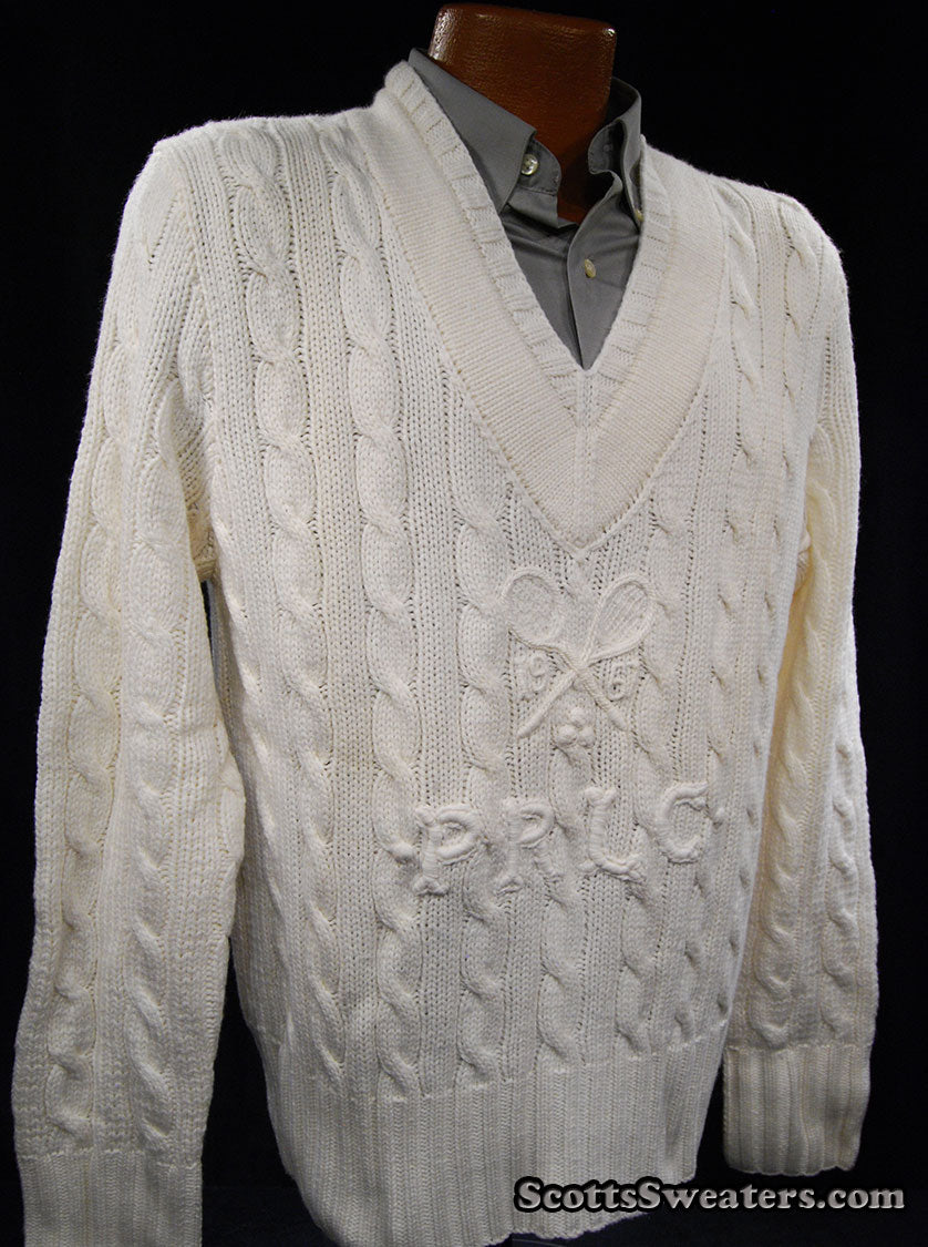 Men's Cashmere V-neck Pullover Tennis Sweater by Polo Ralph Lauren