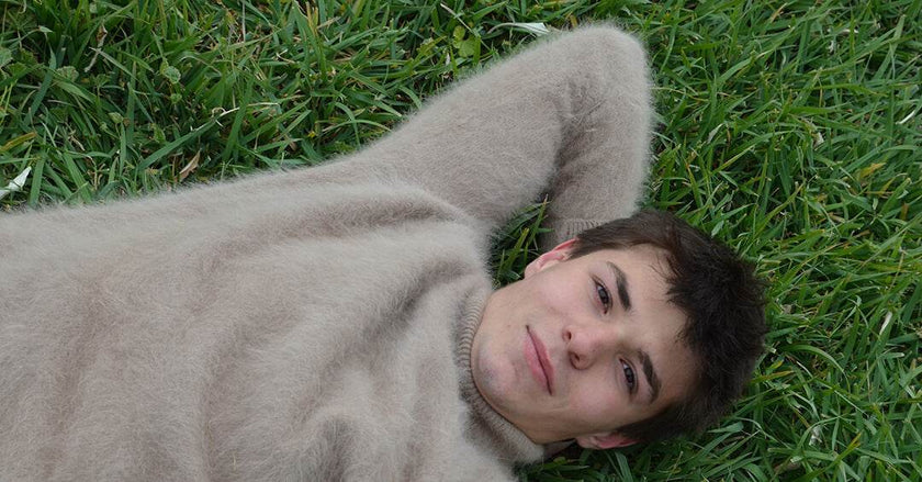 Men's turtleneck ultra-soft angora sweater in classic fit and multiple colors