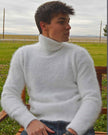 Men's turtleneck ultra-soft angora sweater in classic style and multiple colors
