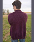 Men's Ultra-Soft Angora zipper-front cardigan sweater in light gray, showcasing premium soft angora knitwear with modern zipper closure.