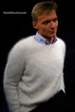 Men's ultra-soft angora crewneck sweater in luxurious warm knit
