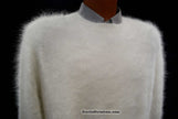 Men's ultra-soft angora crewneck sweater in luxurious warm fabric