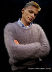 Men's ultra-soft angora crewneck sweater in luxurious warm fabric