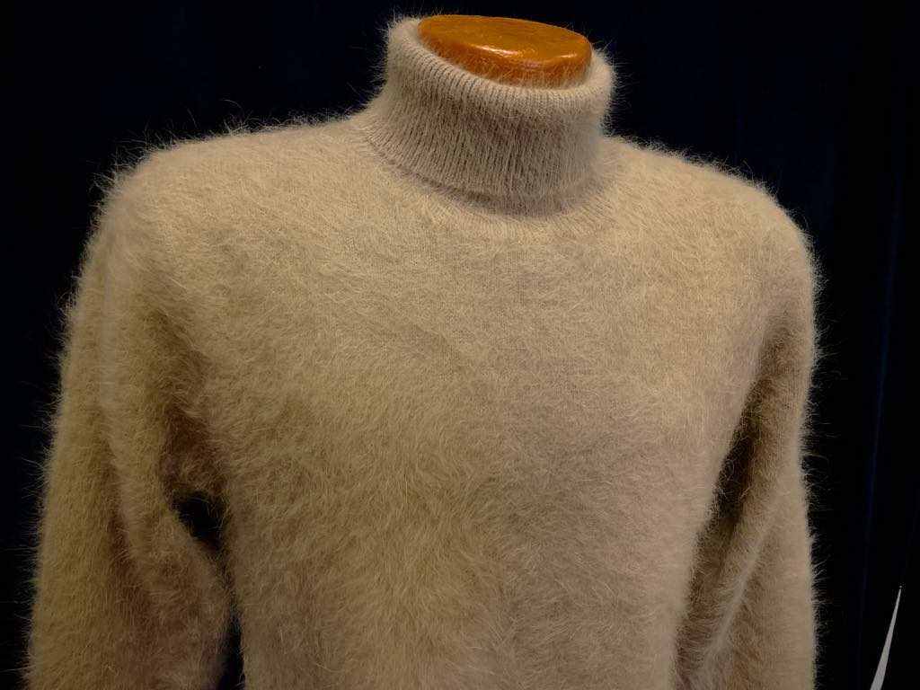 ultra-soft men angora sweater turtleneck in beige color