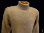 ultra-soft men angora sweater turtleneck in beige color