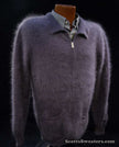 Men's ultra-soft angora zipper-front cardigan sweater light jacket design luxury style