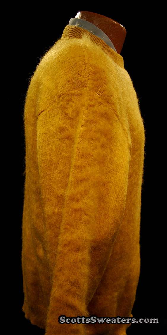 Retro golden shaggy mohair crewneck sweater by Queen's Way to Fashion in X-Small/Small size