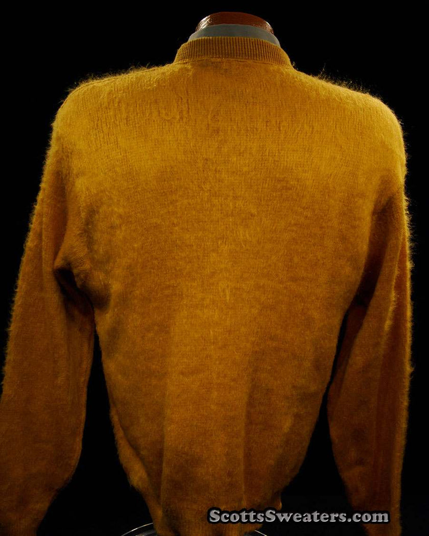 Retro golden shaggy mohair crewneck sweater by Queen's Way to Fashion in X-Small/Small size