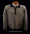 Men's black and white checkered cashmere polo-neck sweater by Forte Prive, X-Small/Small size