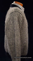 Black and white checkered men's cashmere polo-neck sweater by Forte Prive in XS/S size