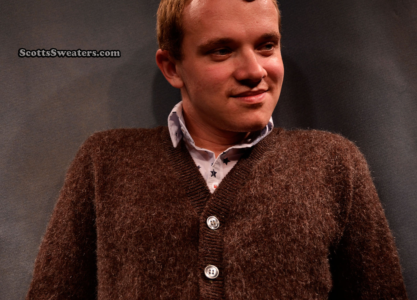 Klassischer zweifarbiger Mohair-Cardigan für Herren im Retro-Stil von Arena