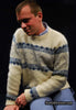 Men's ivory Icelandic wool crewneck sweater with blue snowflake design by Samband of Iceland