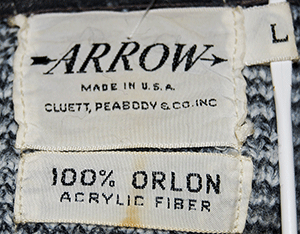Men's Retro button-front multi-tone grey argyle faux-mohair cardigan sweater with front pockets by Arrow medium size