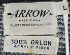 Men's Retro button-front multi-tone grey argyle faux-mohair cardigan sweater with front pockets by Arrow medium size