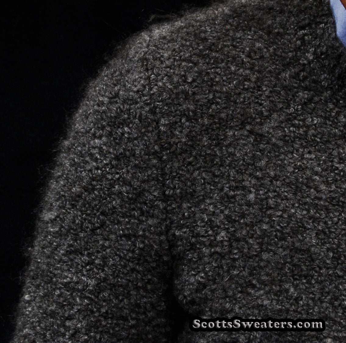 Men's Alpaca Zipper-front charcoal grey wool blend cardigan sweater by J.Crew with front pockets