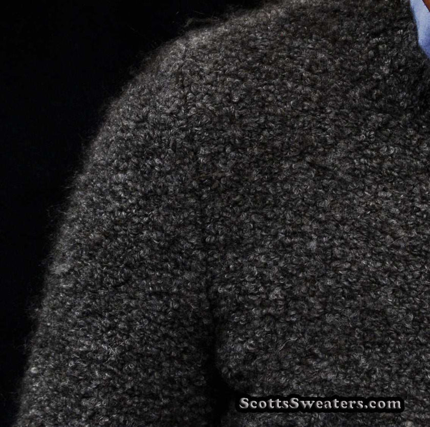 Men's Alpaca Zipper-front charcoal grey wool blend cardigan sweater by J.Crew with front pockets