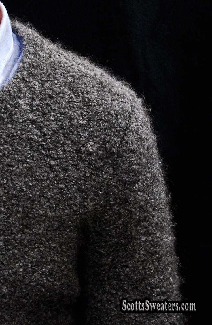 Men's charcoal grey alpaca blend zipper-front cardigan sweater with front pockets by J.Crew, size small