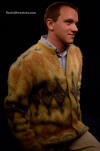 Goldener Retro-Mohair-Cardigan für Herren von Brian MacNeil Sportswear