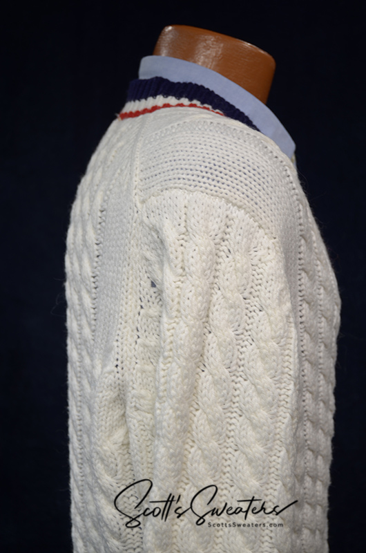 Original Retro Classic Tennispullover mit Zopfmuster