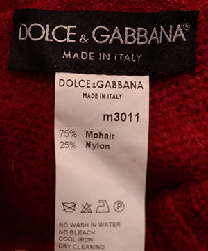 D&amp;Gのメンズ レッド タートルネック モヘア セーター