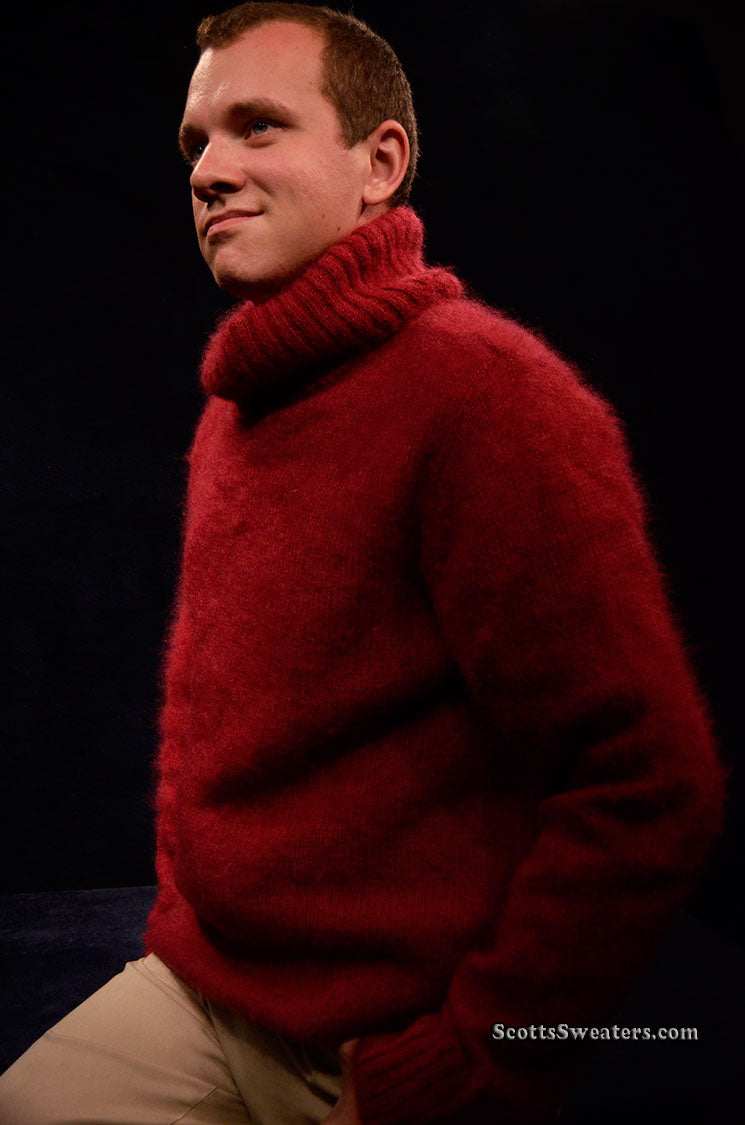 Men's Red Turtleneck Sweater Mohair by D&G
