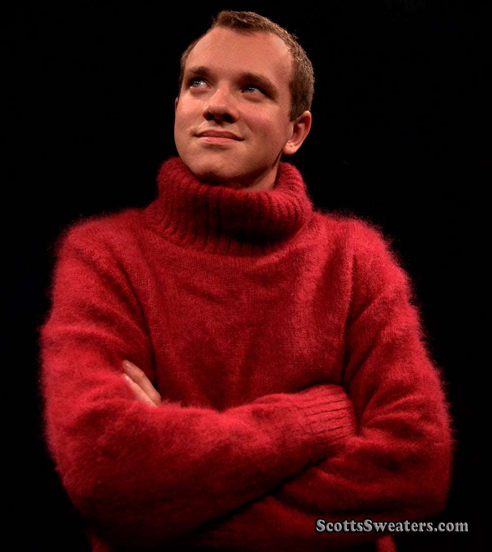 Men's Red Turtleneck Sweater Mohair by D&G