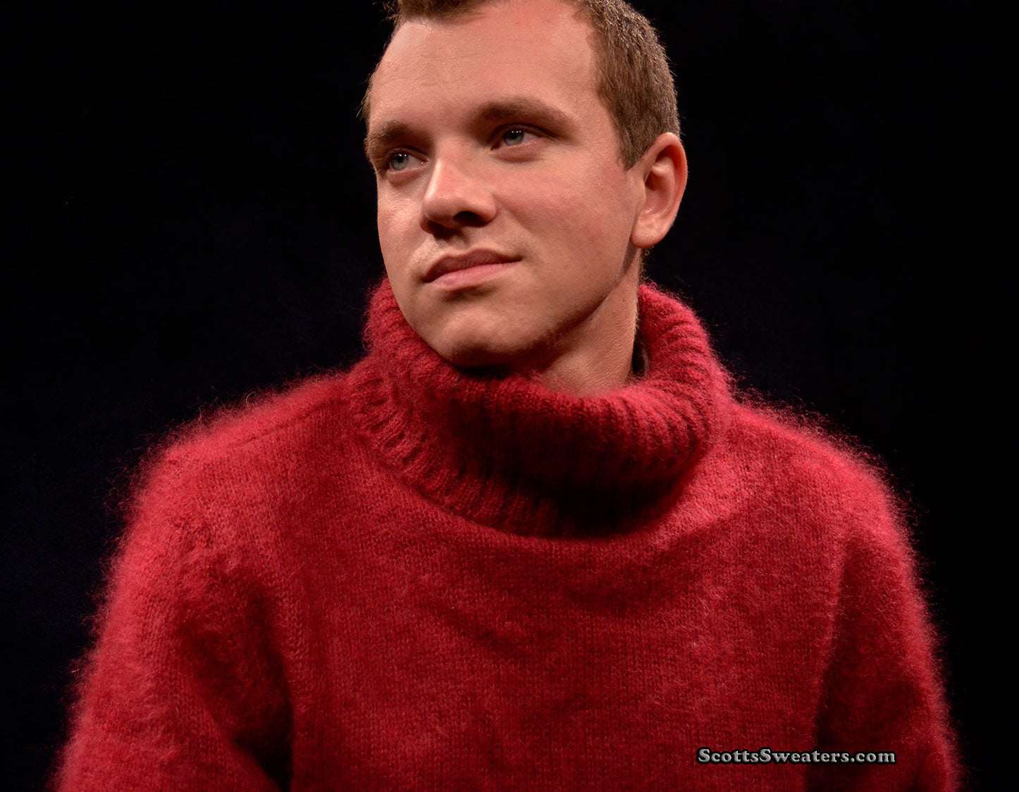 Men's Red Turtleneck Sweater Mohair by D&G
