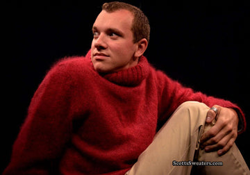Men's Red Turtleneck Sweater Mohair by D&G