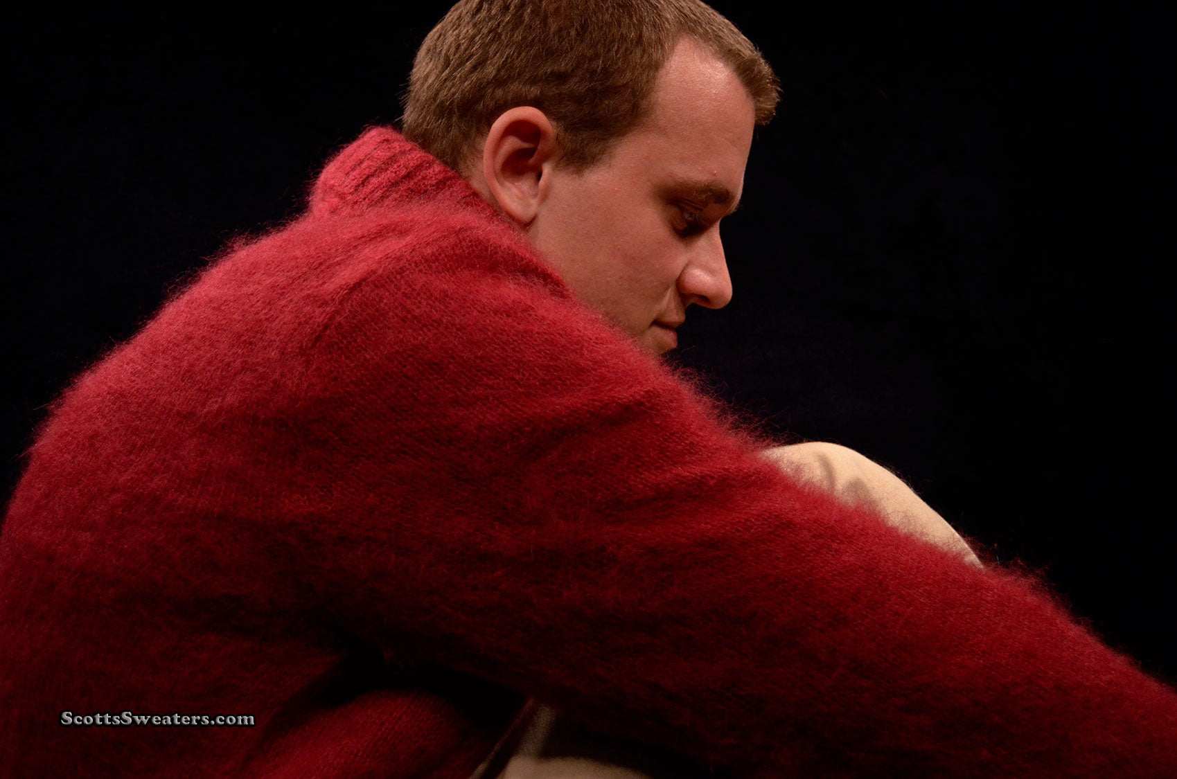 Men's Red Turtleneck Sweater Mohair by D&G