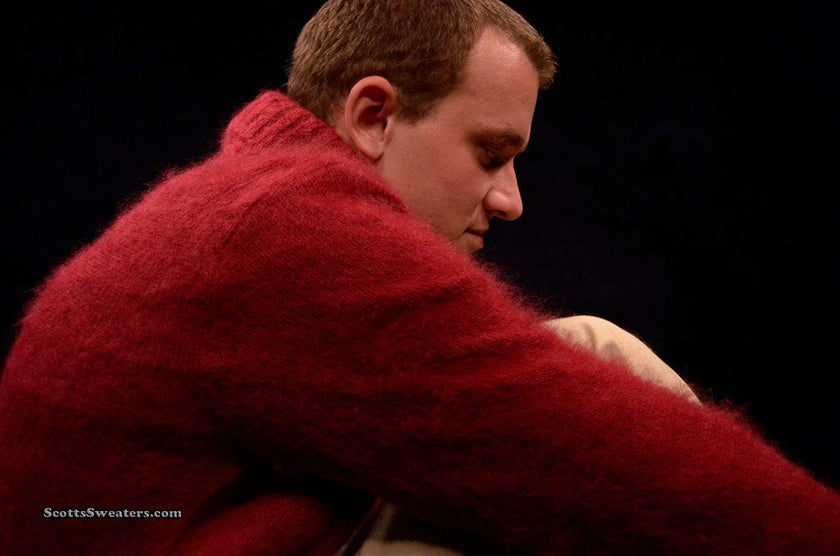 Men's Red Turtleneck Sweater Mohair by D&G