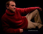 Men's Red Turtleneck Sweater Mohair by D&G