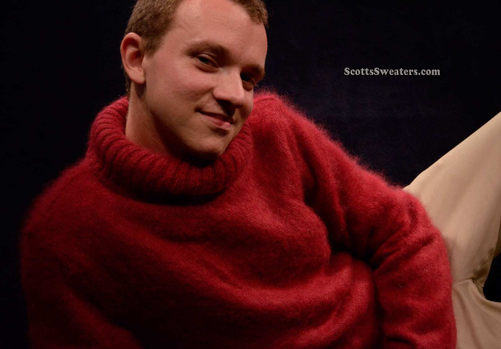 Men's Red Turtleneck Sweater Mohair by D&G