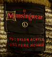 Retro shaggy argyle mohair V-neck sweater by Munsingwear in four colors