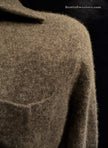 Men's bronze-brown 100% pure cashmere polo-neck sweater by Fairway & Greene medium size