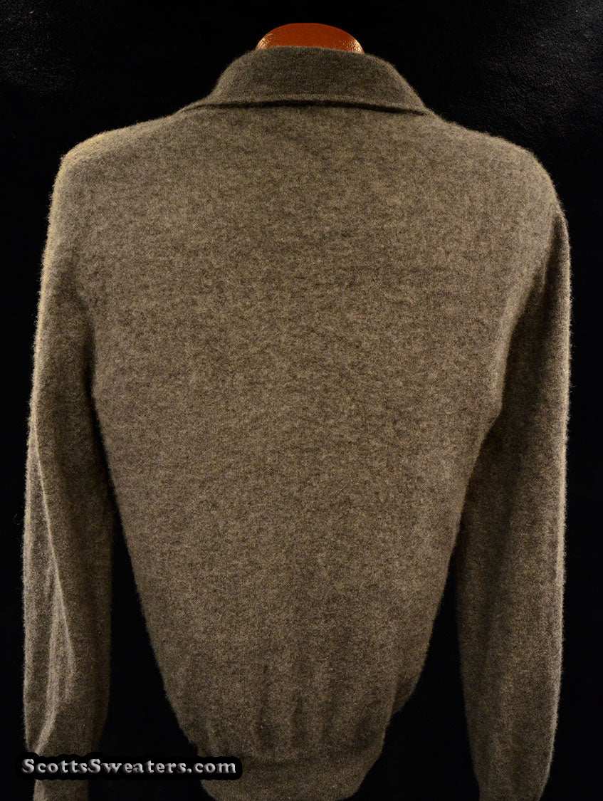 Bonze-brown 100% cashmere polo-neck sweater for men by Fairway & Greene in medium size