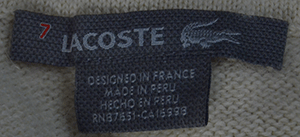 Men's ivory-white 100% baby Alpaca turtleneck sweater by Izod Lacoste in X-Large size
