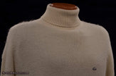 Men's ivory-white 100% baby Alpaca turtleneck sweater by Izod Lacoste in X-Large size
