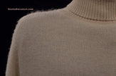 Men's ivory-white extra-soft 100% baby Alpaca turtleneck sweater by Izod Lacoste in X-Large size