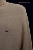 Men's ivory-white 100% baby Alpaca turtleneck sweater by Izod Lacoste, X-Large size