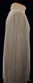 Men's ivory-white extra-soft 100% baby alpaca turtleneck sweater by Izod Lacoste in X-Large size