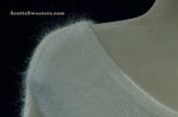 Woman's white angora V-neck sweater with split cuffs by H&M medium size
