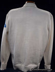 White retro cardigan letterman sports sweater with 
