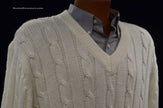 Men's classic UK cricket V-neck pullover sweater by Fearnley size Large/X-Large pre-owned