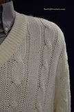 Men's classic V-neck cricket pullover sweater by Fearnley, size Large/X-Large, pre-owned