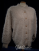 Woman's beige angora cardigan sweater by Connie A. Lee, nylon lined, size small-medium