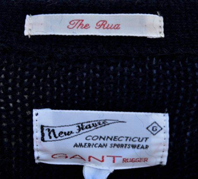 Navy blue GANT Rugger Cardigan Mohair Sweater label with 