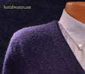 Navy blue men's cardigan mohair sweater by Gant Rugger with wool blend and horizontal stripes