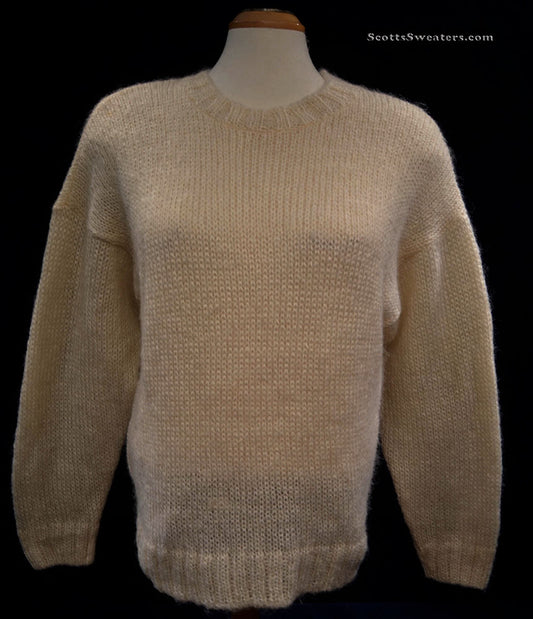 Woman's Ivory Crewneck Mohair Sweater