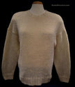Woman's ivory crewneck mohair and wool long sleeve sweater size 42